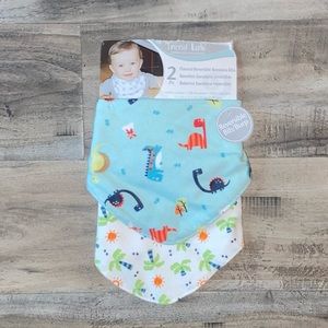Trend Lab Reversible Light Blue Pocket Dots Tropical Dinosaurs Essential 2 Set